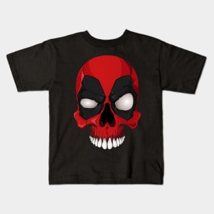 Red And Black Skull Kids T-Shirt